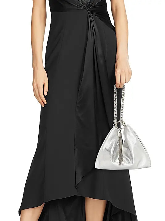 Callie Tassel Metallic Leather Clutch