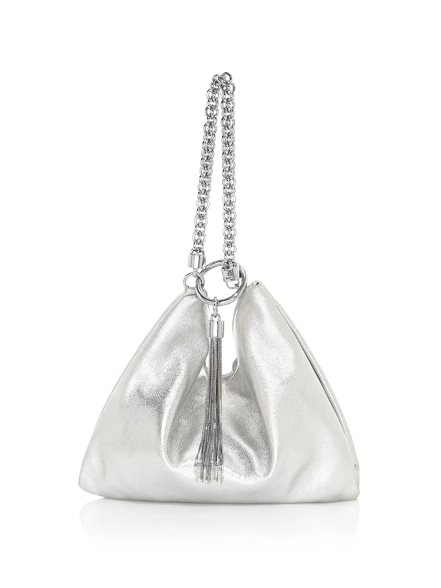 Callie Tassel Metallic Leather Clutch