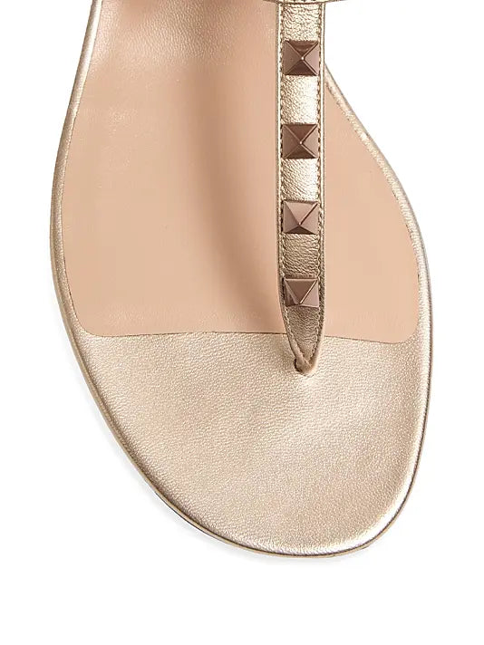 Rockstud Metallic Flat Flip-Flop Sandals
