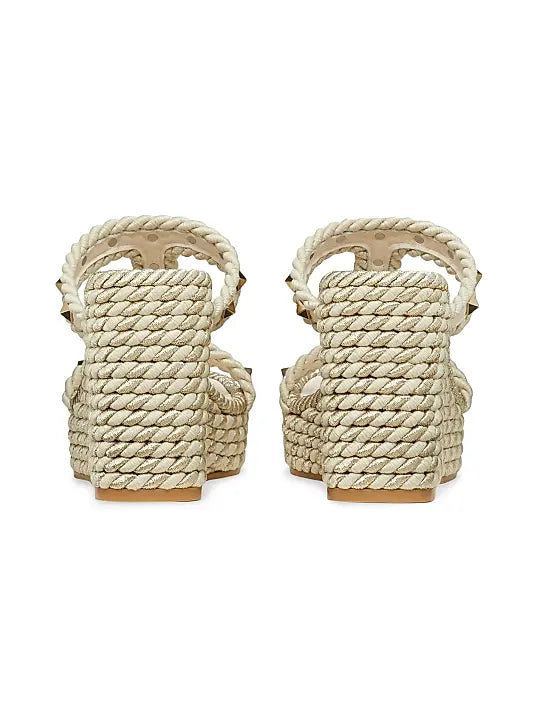 Rockstud Wedges In Calfskin