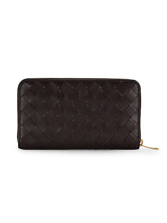 Intrecciato Diagonal Leather Wallet
