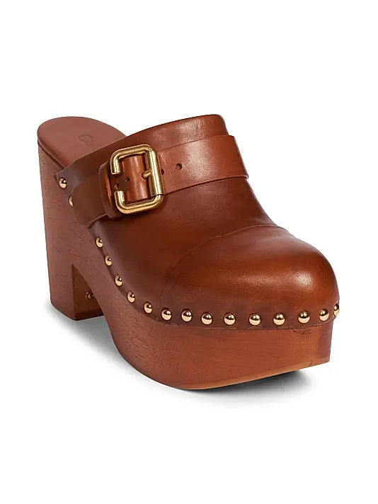 Jeannette 40MM Leather Clogs
