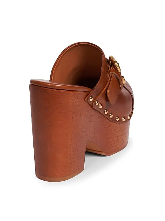 Jeannette 40MM Leather Clogs