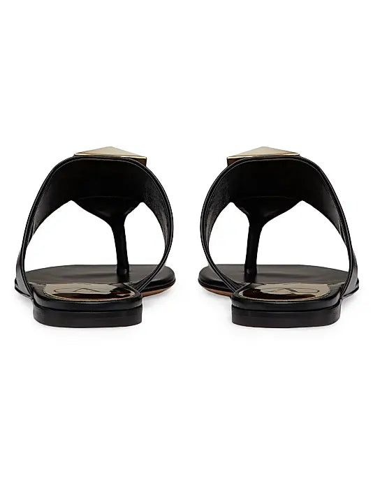 One Stud Calfskin Flat Thong Sandals