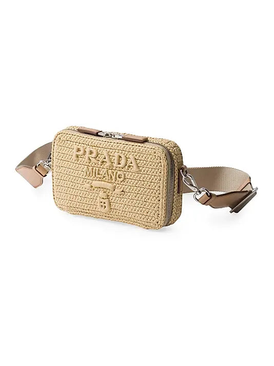 Prada Brique Woven Fabric Bag