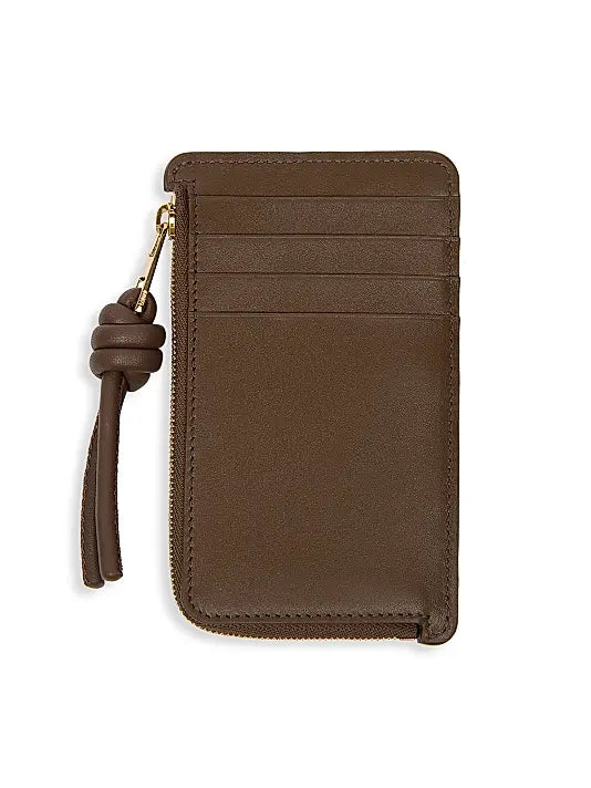 Knot Diamond Leather Coin Card Holder