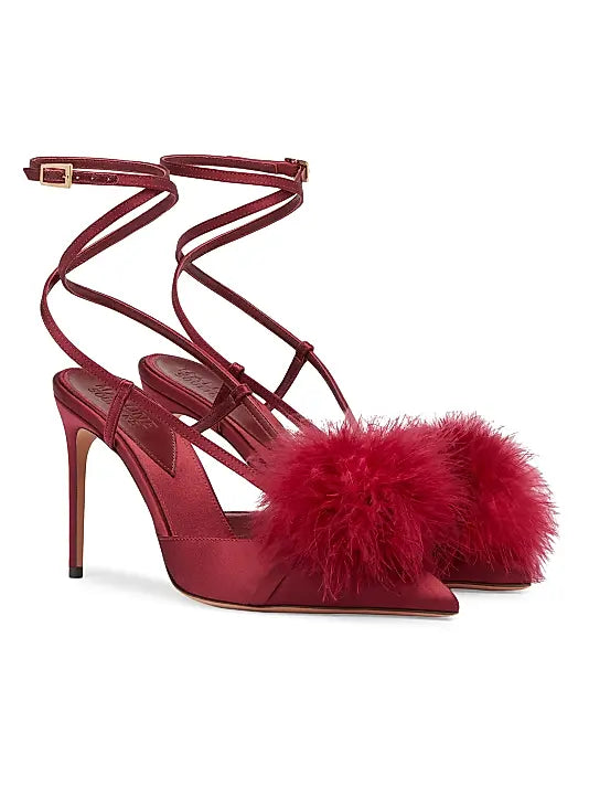 Raffaella 90MM Satin Slingback Pumps