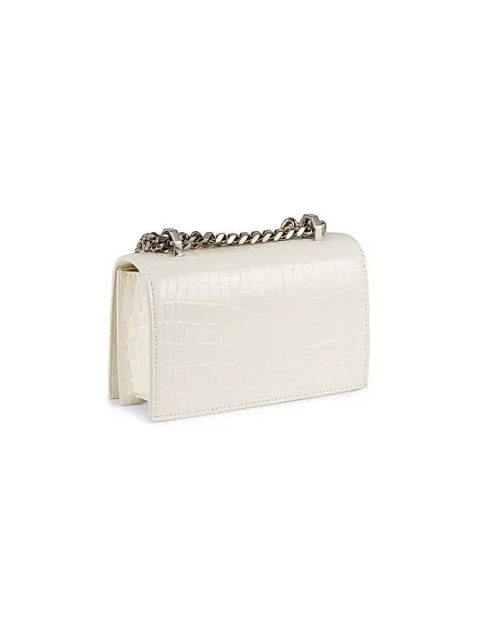 Mini Jewel Croc-Embossed Leather Satchel