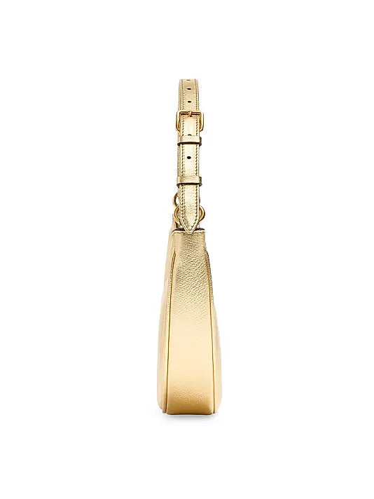 VLogo Signature Mini Hobo Bag in Laminated Grainy Calfskin