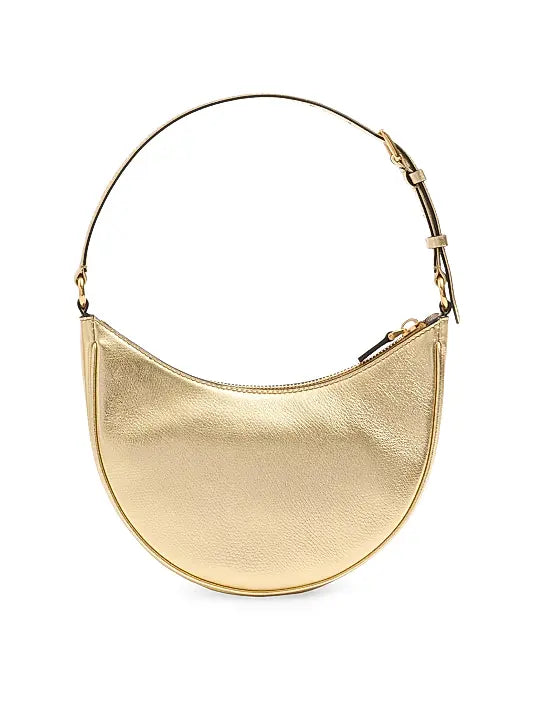 VLogo Signature Mini Hobo Bag in Laminated Grainy Calfskin