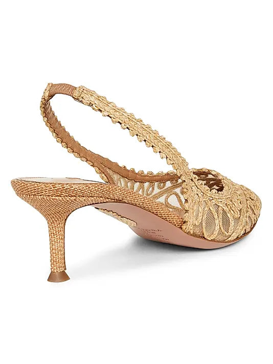 Kahlo 50MM Embroidered Slingback Pumps