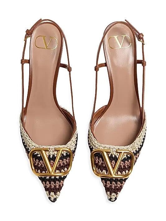 VLogo Signature Slingback Pumps 80MM