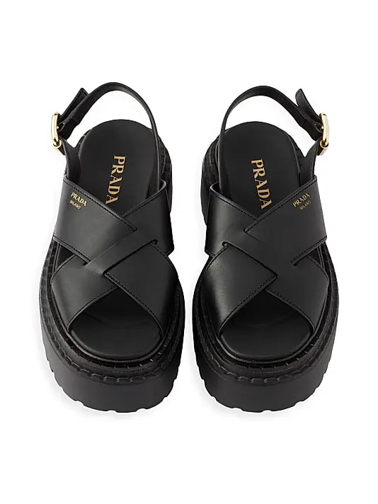 Leather Crisscross Sandals
