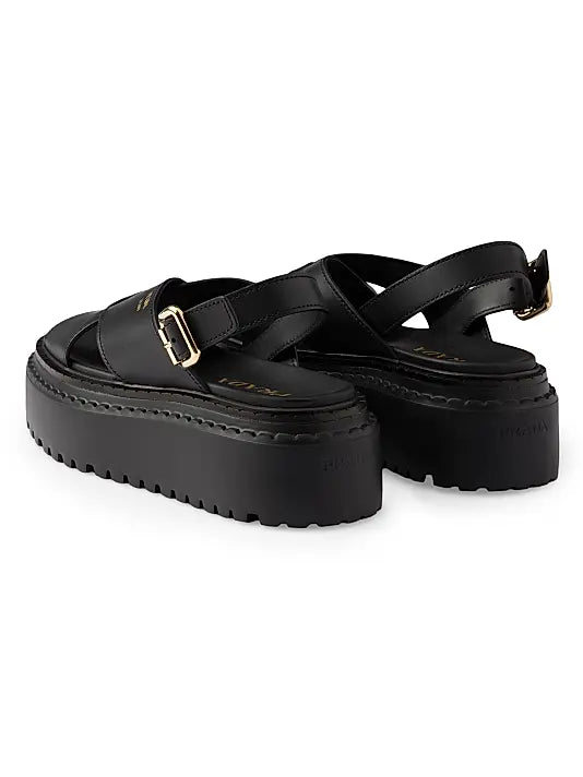 Leather Crisscross Sandals