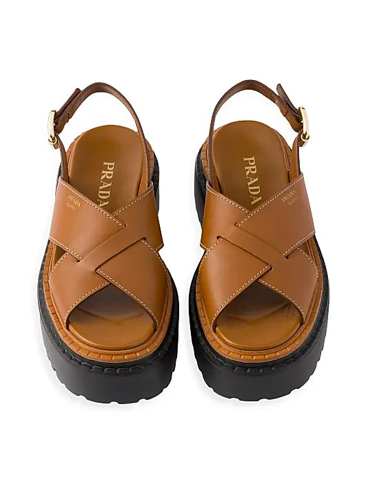 Leather Crisscross Sandals