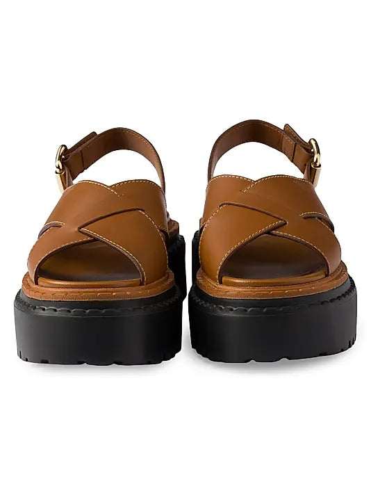 Leather Crisscross Sandals