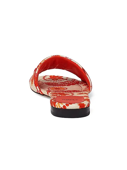 Sunshine Logo Brocade Flat Slides