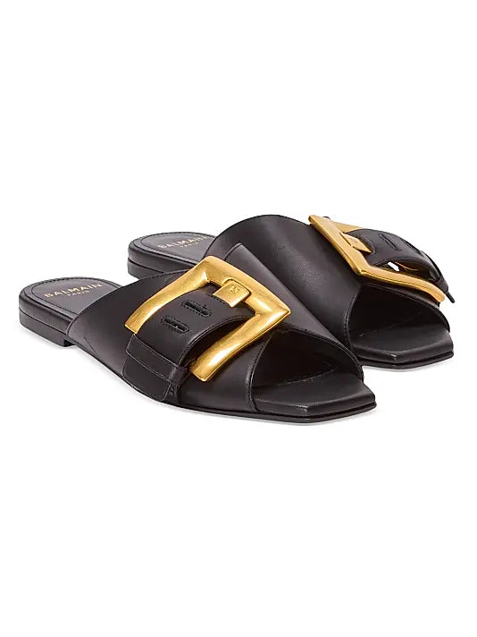 Anthe Buckle-Accented Leather Sandals