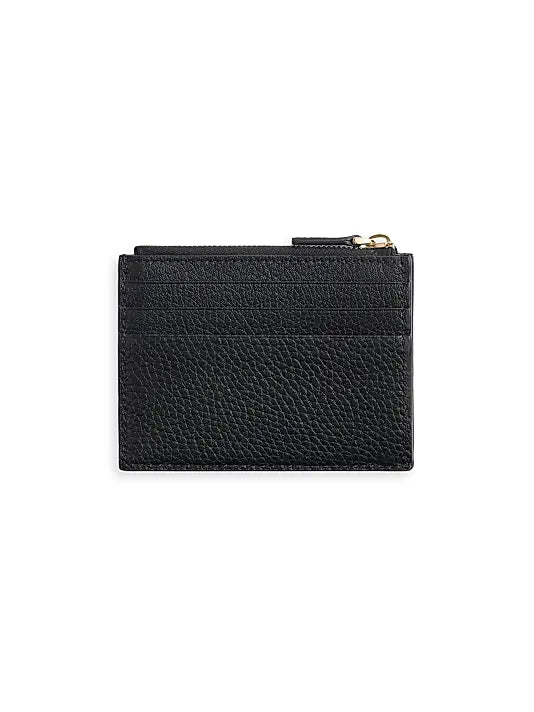 Rockstud Grainy Calfskin Cardholder with Zipper