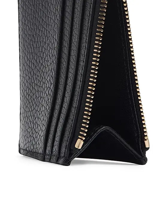 Rockstud Grainy Calfskin Cardholder with Zipper