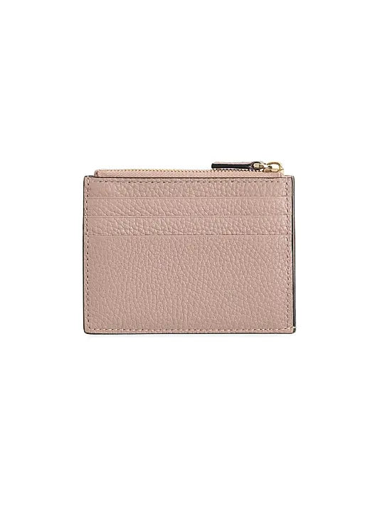Rockstud Grainy Calfskin Cardholder with Zipper