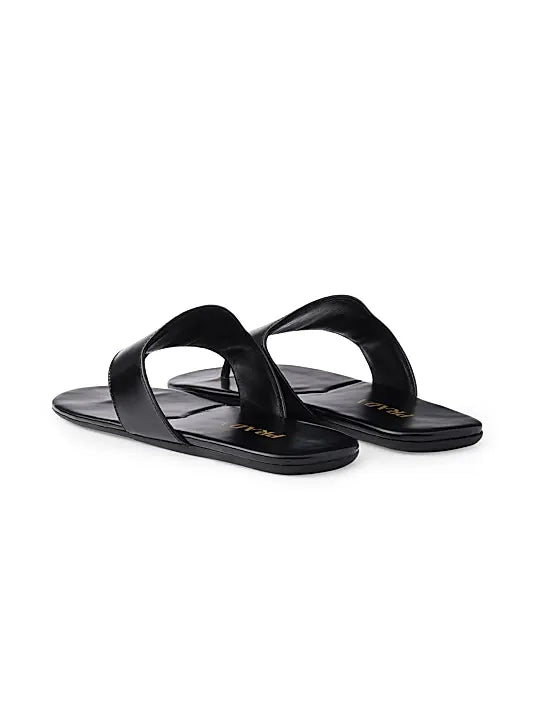 Brushed Leather Thong Sandals