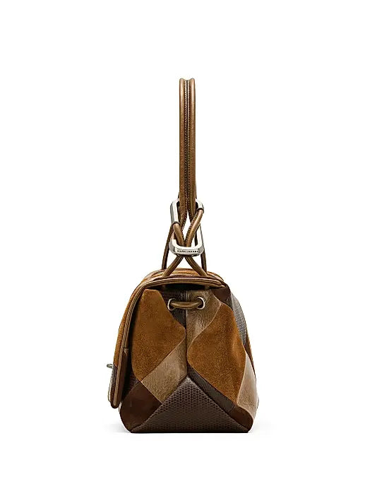 The Suede Patchwork Large Dual Shoulder Bag