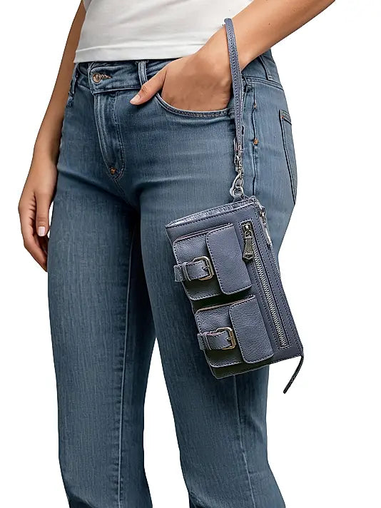 Saddle-Up Leather Wristlet Clutch