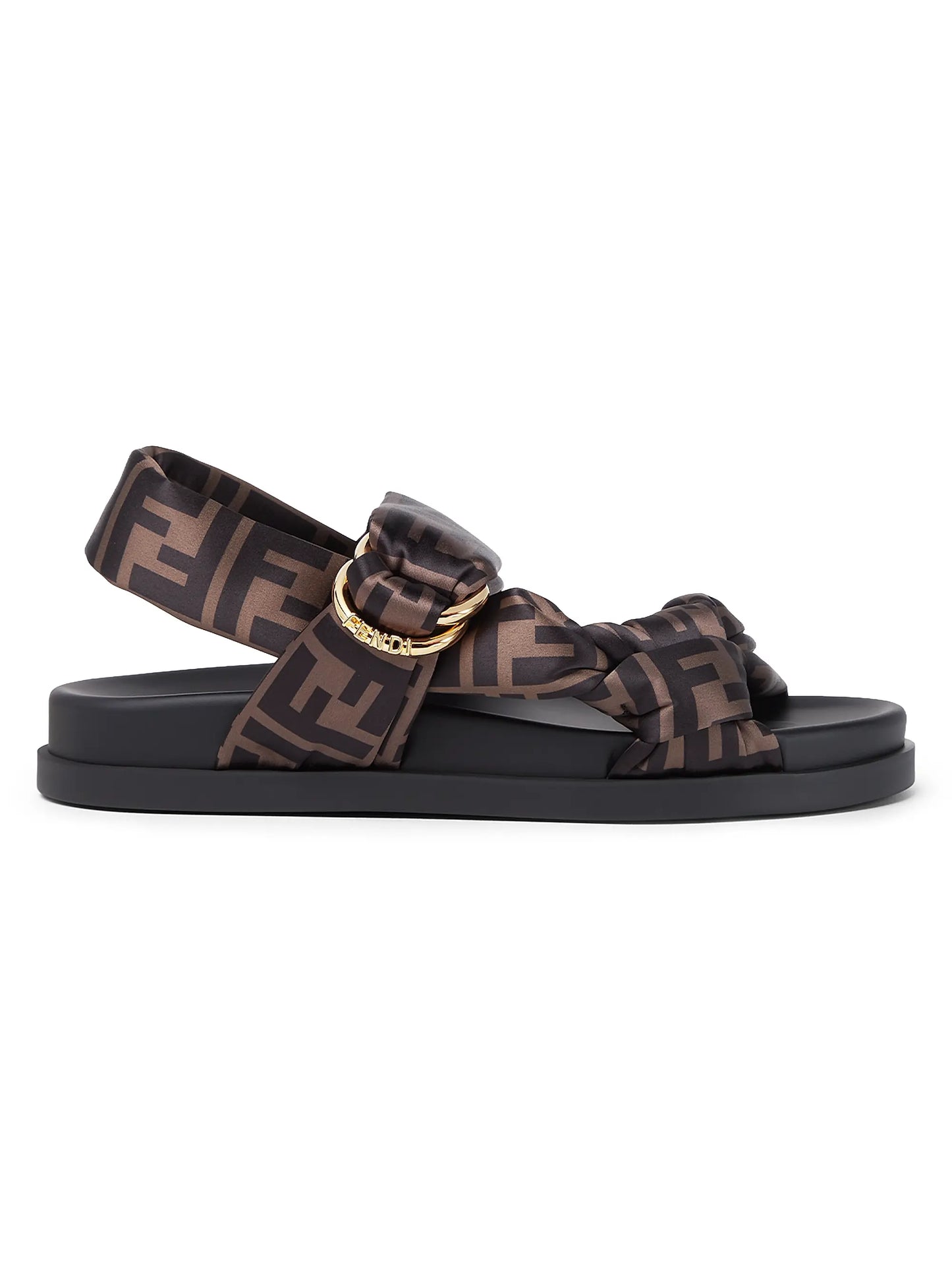 Fendi Feel Monogram Satin Sandals