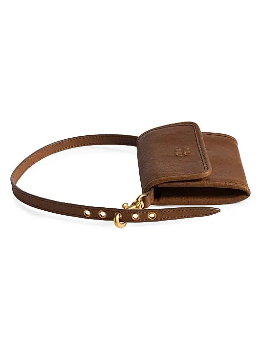 Nappa Leather Wallet with Shoulder Strap