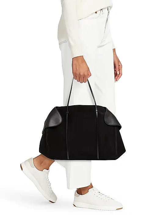 Berenices Suede & Leather Shoulder Bag