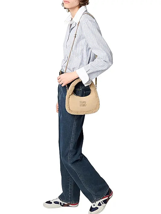 Wander Shearling Top Handle Bag