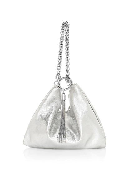 Callie Tassel Metallic Leather Clutch