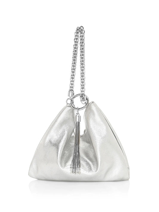 Callie Tassel Metallic Leather Clutch