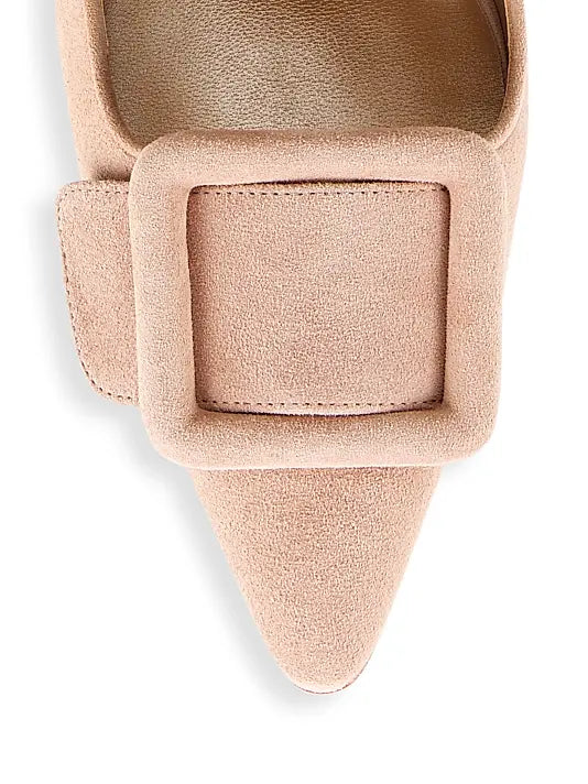 Maysale 70MM Buckle Suede Mules