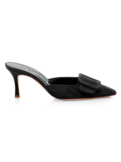 Maysale 70MM Buckle Suede Mules
