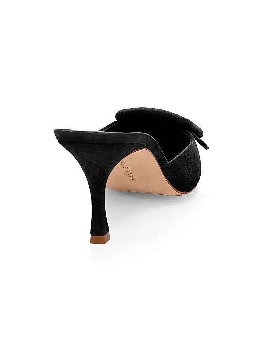 Maysale 70MM Buckle Suede Mules