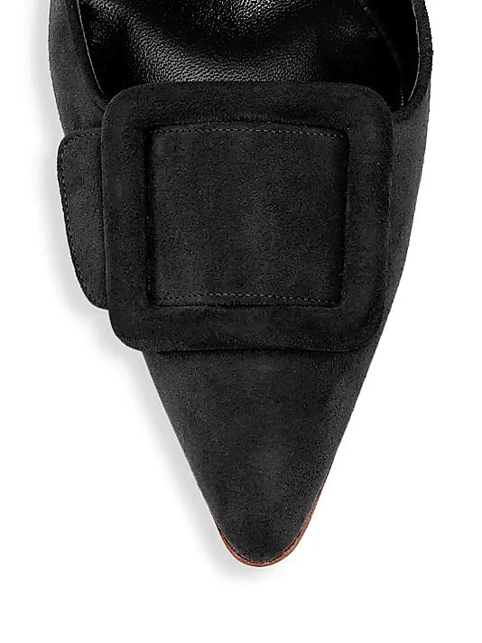 Maysale 70MM Buckle Suede Mules