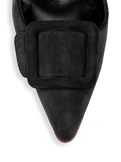Maysale 70MM Buckle Suede Mules