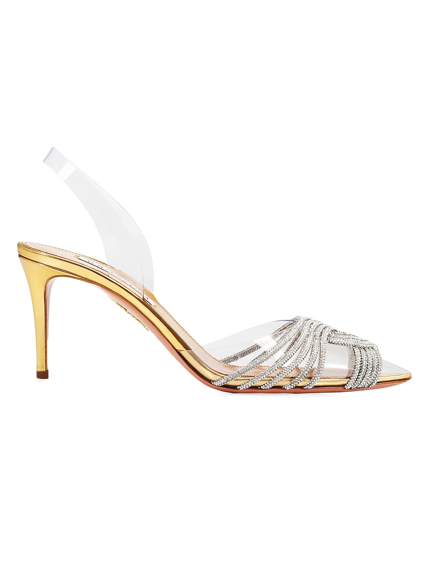 Gatsby 75MM Crystal-Embellished PVC Slingback Sandals