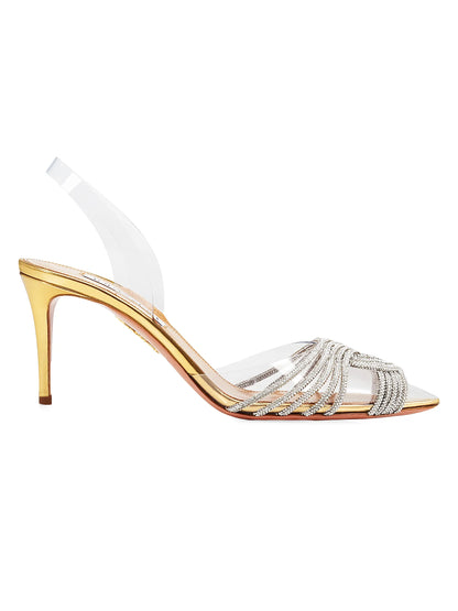 Gatsby 75MM Crystal-Embellished PVC Slingback Sandals