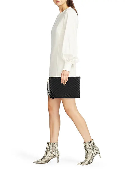 Quilted Leather Monogam Wristlet