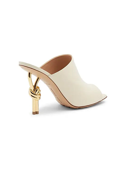 90MM Knot Metal-Heel Leather Sandals