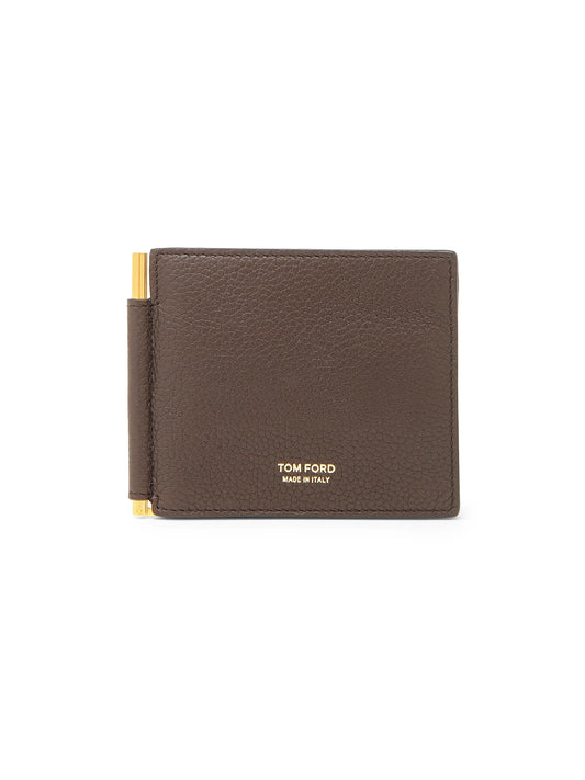 Grained Leather Money Clip