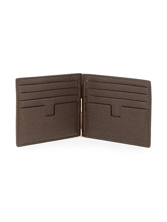 Grained Leather Money Clip
