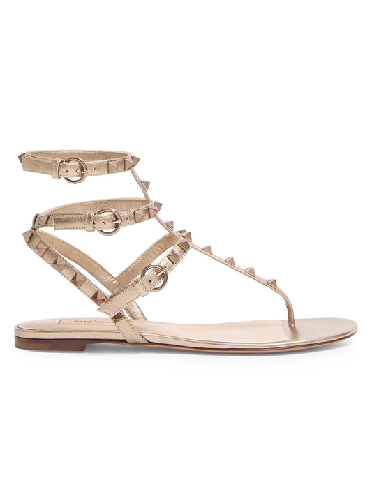 Rockstud Metallic Flat Flip-Flop Sandals