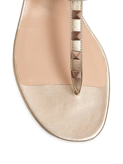 Rockstud Metallic Flat Flip-Flop Sandals