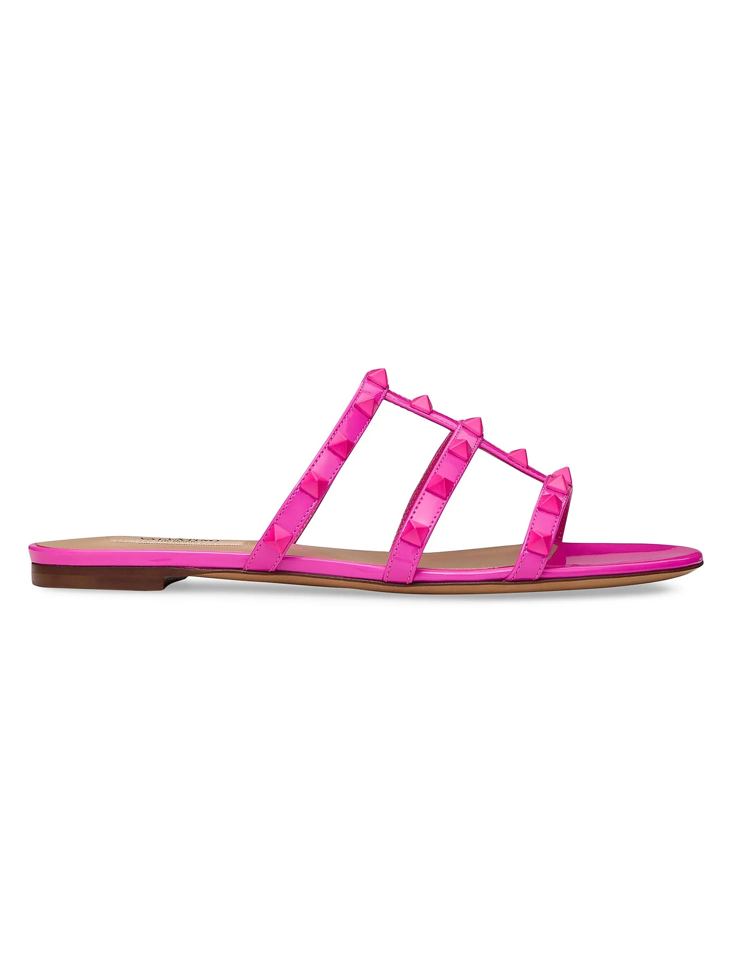 Rockstud Patent Leather Slides