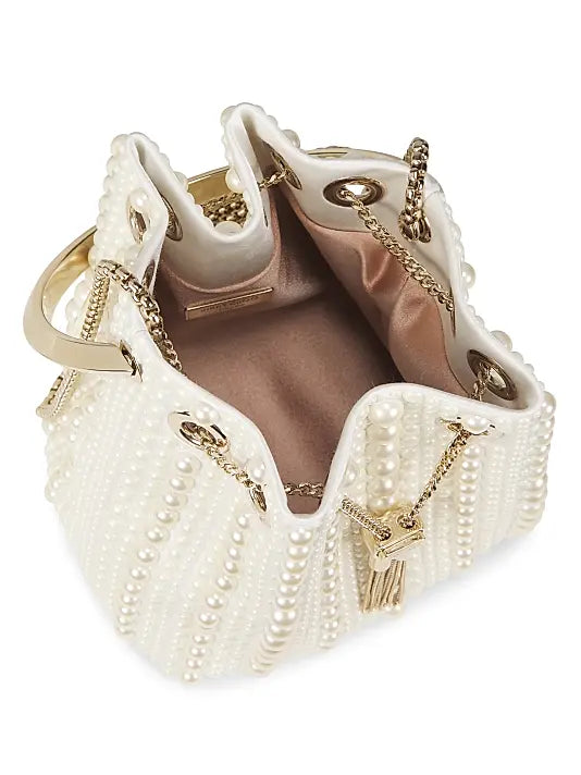 Bon Bon Faux Pearl Top Handle Bag