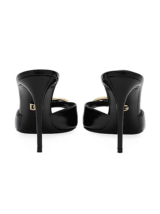 90MM Leather Logo Mules